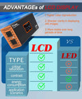 12V To 110V Pure Sine Wave Car Inverter with LCD Display showing comparison advantages over LED displays