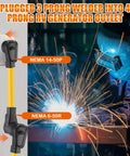 Heavy Duty Nema 14 50P To 6 50R Adapter Cord 50 Amp 4 Prong To 3 Prong Welder Generator Power Cable 6 Awg Genuine Copper Wire One Foot ETL Listed in use with sparks.