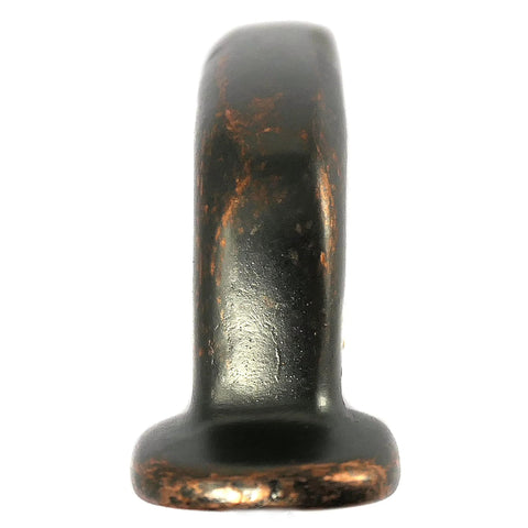 Front view of Riverstone 3 Inch Cabinet Pull in Antique Copper Durable Solid Metal Handle with Classic Distressed Finish.