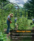 87 Inch Metal Garden Trellis Arch With Durable Net For Climbing Plants Built Tough For Outdoors Heavy Duty Anti Rust
