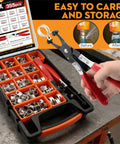 355-Piece Spring Band Hose Clamp Kit in 15 Sizes Ranging 6 to 25mm, Carbon Steel Construction with Swivel Jaw Pliers