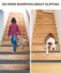 Peel And Stick Non Slip Stair Treads 8x30 Inches 15 Pack For Wooden Steps With Measuring Tool Easy Install Dark Grey Anti Slip Stair Carpet Runner Self Adhesive Grip