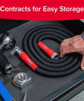 Pocket Hose 50 ft expandable garden hose with Turbo Shot nozzle, red-grip aluminum connectors