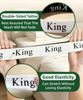 Top Tier Bed Sheet Organizers And Closet Storage Bands Keeps Your Linens Squared Away For Good Includes Labeled Sorters For Twin Full Queen King Sets showing elastic band labeled 'King' with good elasticity.