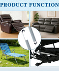 Four Piece 7 Inch Extension Springs For Power Recliner Lift Chair Couch Quick Swap Replacement With Heavy Duty Steel Coils And Precise Hook To Hook Sizing Built Tough For Smooth Glide Performance All Day Long in use with recliners and chairs.