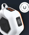 Wingman Mini GPS Speaker With Audible Distances, Ultra Portable Bluetooth Golf Speaker, magnetic mount detail, orange