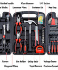 All-In-One 140-Piece Home Tool Set For DIY And Home Repairs With Organized Storage Case Including Tools like Hammer and Pliers