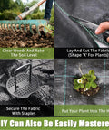 Steps to use Heavy Duty Weed Barrier Landscape Fabric 3Ft By 50Ft With 10 U Shaped Pegs And 10 Gaskets Geotextile Ground Cover