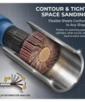 40 Piece Flap Wheel Sander Set For Pro DIYers With One Quarter Inch Shank For Drill Polishing And Deburring Ten Sizes Of 80 Grit Abrasive Wheels used in contour sanding with drill