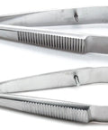 Two Pack Micro Straight And Curved Surgical Scissors Four Point Five Inch Ultra Sharp Precision Microsurgical Tools Dual Pack Premium Quality Medical Instruments For Delicate Procedures, stainless steel straight and curved