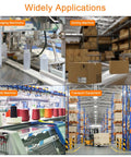Collage of packaging, sorting, textile, and transport machinery showcasing applications for 5V Round Solenoid Electromagnet With 180N Peak Force And 18Kg Holding Suction DC Electric Lifting Magnet For Automation Equipment Industrial Grade Magnetic Lift And Hold Solution.