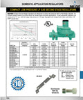 Green Fairview GR-92812C compact second-stage low-pressure propane regulator, front view.