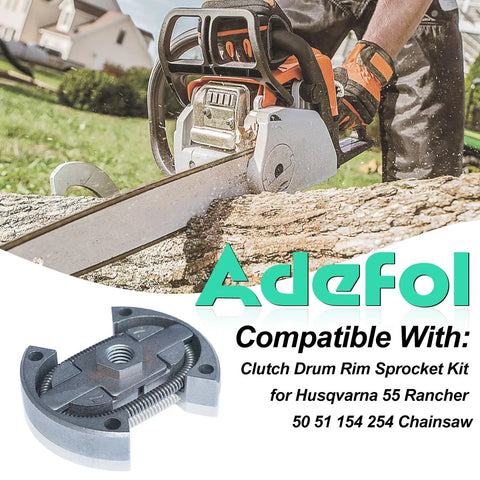 325 Inch Heavy-Duty Clutch Drum Rim Sprocket Kit For Husqvarna Chainsaws Fits 55 Rancher 50 51 154 254 shown in action with chainsaw