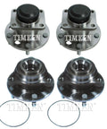 Front and rear wheel bearing and hub assembly kit for Chevy Corvette RWD 1984 to 1990 durable hubs and sealed bearings ready to install replacement for worn or noisy axles