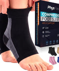 Heavy Duty Ankle Support Sock With 20 30 MmHg Compression For Foot Pain Relief Achilles Tendonitis Plantar Fasciitis Sprains Swelling And Fatigue One Pair Great For Running And Everyday Use shown in black with box