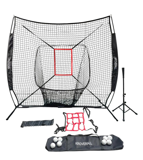 Pro Grade Baseball Practice Net Set For Batting And Pitching Portable Batting Cage with ball and stand accessories