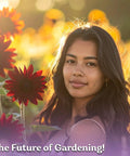 Woman in field with blooms of Chocolate Cherry Sunflower Seeds For Planting Heirloom Non GMO Organic Variety Easy Grow Tall Plants