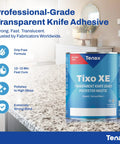 Dead Nuts Strong Transparent Polyester Mastic And Slick Knife Grade Stone Adhesive For Granite Marble Seam Glue Quick Set Resin Kit With Hardener Pro Grade Natural Stone Fabbing Solution on countertop