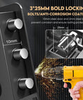 Fireproof Safe With Biometric Access, Waterproof 1.4 Cubic Foot Electronic Digital Security Safe bolts and drill demonstration