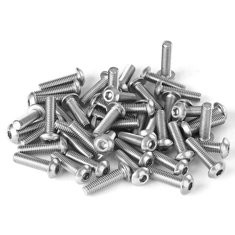 Size Ten By Thirty Two Threads Per Inch Button Head Socket Cap Screws 304 Stainless Steel With Allen Hex Drive