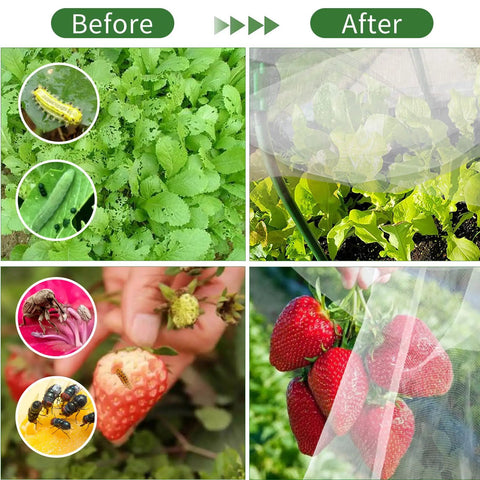 Must Have Garden Netting Kit For Raised Beds With Ultra Fine Mesh 8x20 Feet Includes Five Sets Of Garden Hoops And Clips Row Cover Netting For Greenhouse Protection Of Vegetables Fruits And Flowers