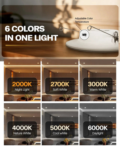 12 Pack Top Tier 5 And 6 Inch Led Recessed Can Lights Switch Tunable 5Cct Day Night Dual Mode Soft Glow Ceiling Downlights Dead Simple Retrofit Upgrade For Modern Homes