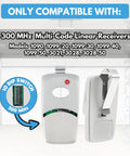 Two Pack Multi Code Garage Door Opener Remote 3089 MCS412001 2 Button Compatible With 300 MHz Receivers Works With Model 109950