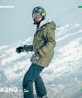 Person snowboarding wearing Three Piece Balaclava Ski Mask Set For Men And Women Breathable Mesh Fabric Full Face Cover