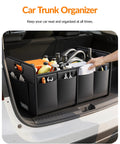 Heavy Duty Trunk Organizer For Car, SUV Or Minivan, Collapsible Storage With Reinforced Handles, Waterproof 600D Oxford