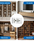 Six Pack Stainless Steel Cabinet Hinge Repair Plates with 36 Self Tapping Screws for furniture including kitchen cabinets