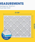MERV 11 HVAC Filter 16.50 X 21.50 X 0.75 Inches 4 Pack For Dust Pet Dander Smoke Allergies size chart demonstration
