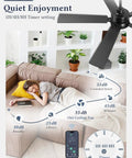 52 Inch Ceiling Fan With Lights And Remote Smart App Control Dimmable With All Setting Memory Quiet DC Motor Reversible Blades Damp Rated For Bedroom Patio And Living Room above a woman sleeping on a couch