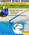 Heavy Duty Stainless Steel Pool Handrail 55 X 32 Inch Setup With Non Slip Nylon Grip, showing detachable cover and stable base.