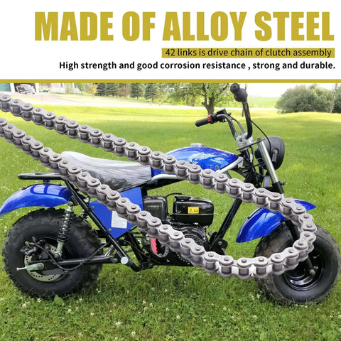 42 Link 420 Chain With Chain Breaker Fits Coleman CT200U CT200U EX BT200X Baja Warrior MB200 on blue mini bike outdoors
