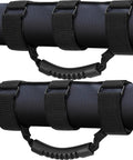 Two Pack Grab Handle Set for Jeep Wrangler TJ YJ JK 1955 to 2023 Easy Three Strap Fit Rugged Metal Buckles Holds Up To 360 Pounds Black Durable