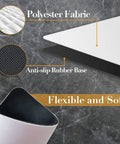 White Sublimation Mouse Pad For Heat Press Transfers, 8.7x7.1 Inch Blank Desk Pad showing polyester fabric and rubber base