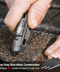 Heavy Duty Box Cutter Retractable Knife With 2 In 1 Cutting Modes, Auto Retracting Safety Knife And 3 Position Lock, Zinc Alloy Build, Blade Storage, Includes 3 SK4 Blades For Tough Jobs, cutting asphalt
