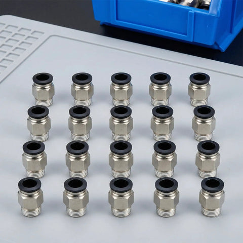 20Pcs PTFE Tube Connectors For 4mm Bowden Tubing Push To Connect Quick Fittings For 1.75mm 3D Printer Filament Pneumatic Couplers