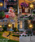 Outdoor Solar Garden Stake Lights Weatherproof Metal Pathway Lighting for Patio Yard Walkway Lawn with auto dusk feature