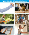 Level 5 Cut Resistant Arm Sleeves With Thumb Hole, Tough As Nails HPPE Forearm Guards for kitchen and workshop shown in various applications.