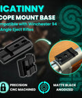Hardcore Two Piece Picatinny Scope Mount Base For Winchester 94 Ae Angle Eject Rig with matte black anodized finish.