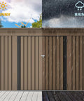 9x4ft Large Outdoor Storage Shed Metal Tool Shed For Backyard Patio Lawn with Lockable Doors and Air Vent, weather-resistant brown shed