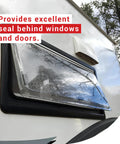 Heavy Duty Butyl Seal Tape 1 Inch By 50 Feet Weather Resistant And Leak Proof Sealant on RV window preventing leaks.