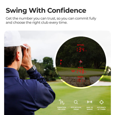 Smart Laser Rangefinder For Golf With Slope And Wind AI Powered Plays Like Distances Green Maps And On Course Pro Grade Game