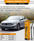 Volkswagen Jetta And Passat Windshield Wiper Blades Replacement Set Of 2 24 Inch And 19 Inch Top Lock 16mm North America 2011-2023