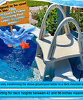 Deck Mount Conversion Kit For 7200 Roll Guard A-Frame Pool Ladders No Brainer Upgrade For Above Ground Pools Warm Gray Easy Install