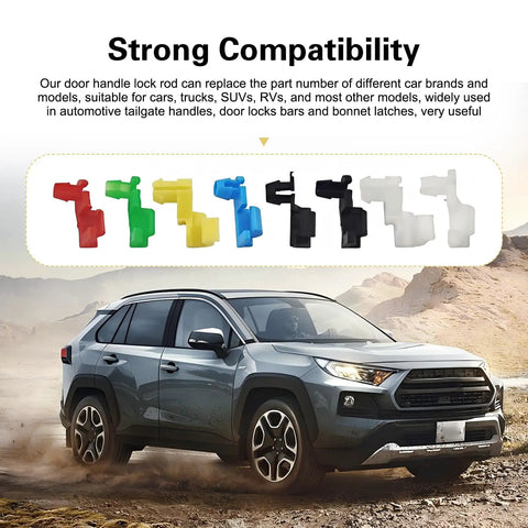 80 Pcs Car Door Lock Rod Clips Kit Nylon Retainers for Door Locks and Handle Rod Ends Left and Right Side Replacements Universal Fit for Most Vehicles multicolor clips shown with SUV