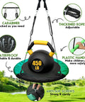 Spacious 48 Inch Saucer Swing For Backyards And Trees The Ultimate Backyard Hangout with sturdy steel frame and thick foam cover.