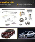 Engine Timing Chain Kit For 2015 2020 Acura TLX ILX Honda Accord CR-V 2.4L with components and compatible cars.