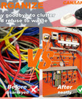 Before and after cable management using Magnetic Zip Tie Mounts Kit for Home Office Marine and Auto Projects
